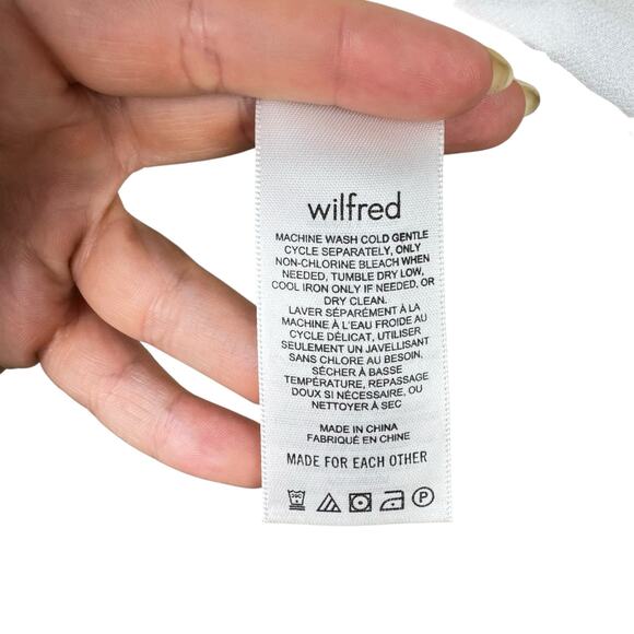 Aritzia Wilfred Duke Blouse White Sheer Long Sleeve Cropped Smocked Peasant Top - Picture 12 of 14